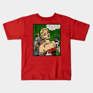 Comic Woman Sings Her Heart Out Kids T-Shirt